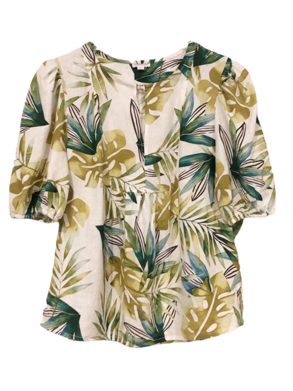 Sigrid Olsen | Puff Short Sleeve Tropical Print Top Small